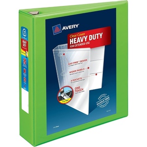 image:imageAvery HeavyDuty View 3 Ring Binder 2 One Touch EZD Rings 1 Chartreuse Binder 79776