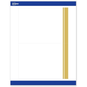 image:imageAvery Printable Rectangle Invitation Cards Gold MultiLined Border 5 x 7 Matte White LaserInkjet 20ct Great for Invitation CardsDouble Dipped Gold Edge