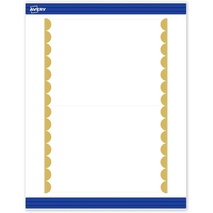 image:imageAvery Printable Rectangle Invitation Cards Gold MultiLined Border 5 x 7 Matte White LaserInkjet 20ct Great for Invitation CardsGold Dots Edge
