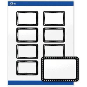 image:imageAvery Printable Rectangle Labels Double Black Border 2 x 3 Glossy White Rectangle Labels Permanent LaserInkjet 80ct Great for Product MerchandisingBlack  White Polka Dots