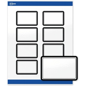 image:imageAvery Printable Rectangle Labels Double Black Border 2 x 3 Glossy White Rectangle Labels Permanent LaserInkjet 80ct Great for Product MerchandisingDouble Black Border