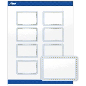 image:imageAvery Printable Rectangle Labels Gold Double Border Florals 2 x 3 Glossy White Rectangle Labels Permanent LaserInkjet 80ct Great for Product MerchandisingBlue Border With Gold Dots