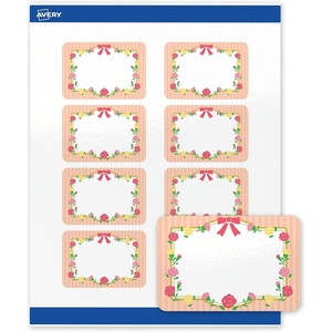 image:imageAvery Printable Rectangle Labels Gold Double Border Florals 2 x 3 Glossy White Rectangle Labels Permanent LaserInkjet 80ct Great for Product MerchandisingGold Frame W Ribbon  Roses  Stripes