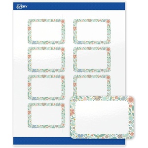 image:imageAvery Printable Rectangle Labels Gold Double Border Florals 2 x 3 Glossy White Rectangle Labels Permanent LaserInkjet 80ct Great for Product MerchandisingMint  Gold Floral Frame