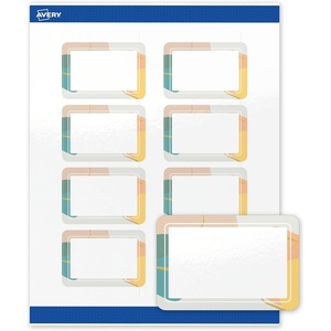 image:imageAvery Printable Rectangle Labels Gold Double Border Florals 2 x 3 Glossy White Rectangle Labels Permanent LaserInkjet 80ct Great for Product MerchandisingColor Block With Metallic Gold Veins