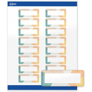 image:imageAvery Printable Rectangle Labels Sure Feed Technology Blue Border Gold Dots Design 1 x 258 Glossy White Permanent Adhesive LaserInkjet 160 Total Great for AddressingColor Block With Metallic Gold Veins