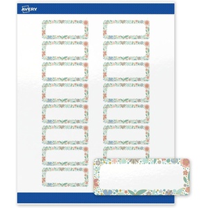 image:imageAvery Printable Rectangle Labels Sure Feed Technology Blue Border Gold Dots Design 1 x 258 Glossy White Permanent Adhesive LaserInkjet 160 Total Great for AddressingMint  Gold Floral Frame