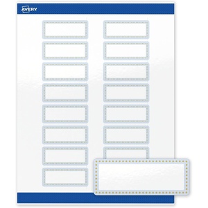 image:imageAvery Printable Rectangle Labels Sure Feed Technology Blue Border Gold Dots Design 1 x 258 Glossy White Permanent Adhesive LaserInkjet 160 Total Great for AddressingBlue Border With Gold Dots