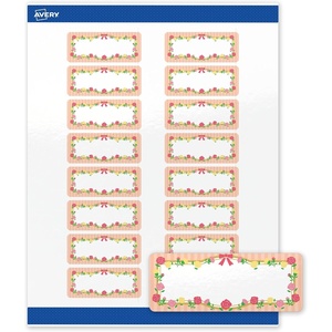 image:imageAvery Printable Rectangle Labels Sure Feed Technology Blue Border Gold Dots Design 1 x 258 Glossy White Permanent Adhesive LaserInkjet 160 Total Great for AddressingGold Frame W Ribbon  Roses  Stripes
