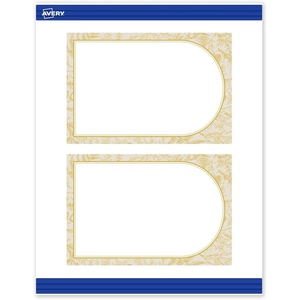 image:imageAvery Printable Rectangle Postcards Gold MultiLined Border 4 x 6 Matte White LaserInkjet 20ct Great for PostcardsArched Metallic Gold Florals