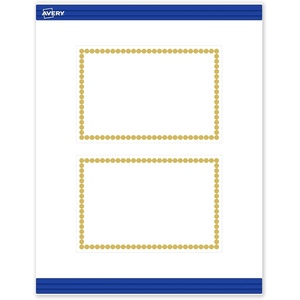 image:imageAvery Printable Rectangle Postcards Gold MultiLined Border 4 x 6 Matte White LaserInkjet 20ct Great for PostcardsGold Beads