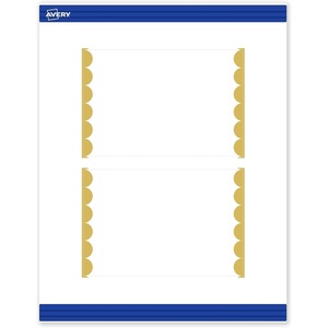 image:imageAvery Printable Rectangle Postcards Gold MultiLined Border 4 x 6 Matte White LaserInkjet 20ct Great for PostcardsGold Dots Edge