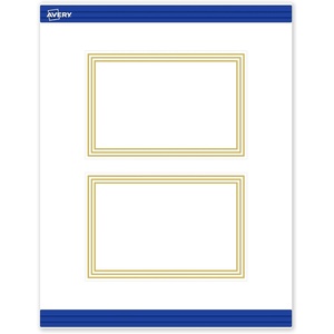image:imageAvery Printable Rectangle Postcards Gold MultiLined Border 4 x 6 Matte White LaserInkjet 20ct Great for PostcardsMultiLined Gold Border