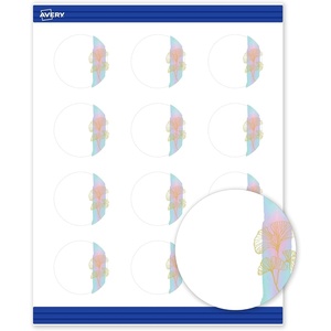 image:imageAvery Printable Round Cards Sure Feed Technology 2 Diameter Matte White with Blue Border Gold Dots Design Laser amp Inkjet Compatible 120 Total Great for Branding Weddings and MoreWatercolors with Gold Ginkgo Leaves