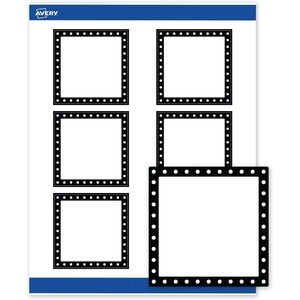 image:imageAvery Printable Square Labels Double Black Border 3 x 3 Matte White Square Labels Permanent LaserInkjet 60ct Great for Product MerchandisingBlack  White Polka Dots