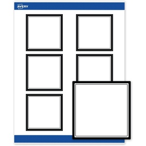 image:imageAvery Printable Square Labels Double Black Border 3 x 3 Matte White Square Labels Permanent LaserInkjet 60ct Great for Product MerchandisingDouble Black Border