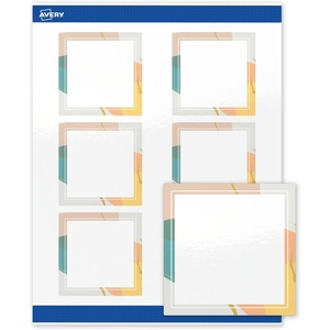 image:imageAvery Printable Square Labels Gold Dots Green Florals 3 x 3 Glossy White Square Labels Permanent LaserInkjet 60ct Great for Product MerchandisingColor Block With Metallic Gold Veins