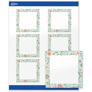 image:imageAvery Printable Square Labels Gold Dots Green Florals 3 x 3 Glossy White Square Labels Permanent LaserInkjet 60ct Great for Product MerchandisingMint  Gold Floral Frame