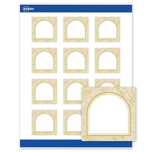 image:imageAvery Printable Square Labels Gold Edge Dots 2 x 2 Matte White Square Labels Permanent LaserInkjet 120ct Great for Product MerchandisingArched Metallic Gold Florals