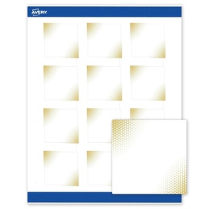 image:imageAvery Printable Square Labels Gold Edge Dots 2 x 2 Matte White Square Labels Permanent LaserInkjet 120ct Great for Product MerchandisingGold Blush