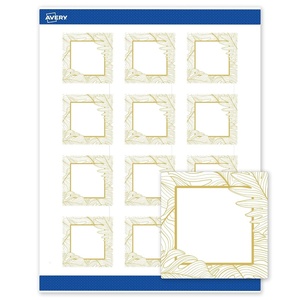 image:imageAvery Printable Square Labels Gold Edge Dots 2 x 2 Matte White Square Labels Permanent LaserInkjet 120ct Great for Product MerchandisingGold Monstera Leaves