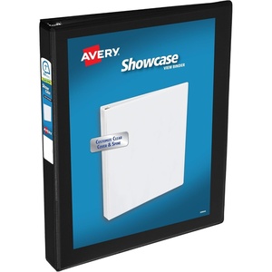 image:imageAvery Showcase Standard View 3 Ring Binder 1 Slant Rings 250Sheet Capacity 14 Inch Wide Spine 1 Black Binder Ideal for Lightweight Organization and Occasional Referencing 196001