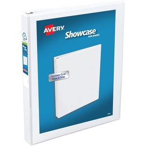 image:imageAvery Showcase Standard View 3 Ring Binder 1 Slant Rings 250Sheet Capacity 14 Inch Wide Spine 1 White Binder Ideal for Lightweight Organization and Occasional Referencing 1960112