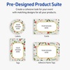 image:imageAvery Printable Christmas Labels with Sure Feed Technology Rectangle 4 x 313 PrePrinted Metallic Gold Border with Holly Design Matte White Laser amp Inkjet Compatible 40 TotalBlue Border W Metallic Gold Frame