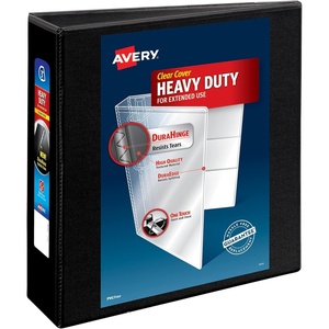 image:imageAvery HeavyDuty View 3 Ring Binder 3 Inch One Touch Slant Rings 35 Spine 1 Black Binder 791003