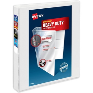 image:imageAvery HeavyDuty View 3 Ring Binder 3 One Touch Slant Rings White Perfect Trading Card Binder 797931