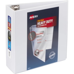 image:imageAvery HeavyDuty View 3 Ring Binder 3 One Touch Slant Rings White Perfect Trading Card Binder 797934