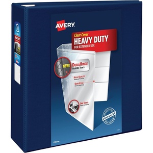 image:imageAvery HeavyDuty View 3 Ring Binder 4 Inch One Touch EZD Rings 45 Inch Spine 1 Navy Blue Binder 79804
