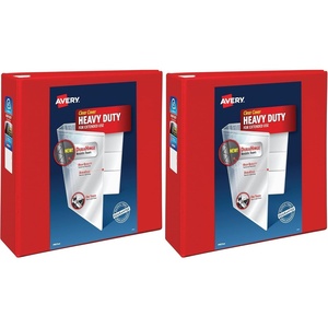 image:imageAvery HeavyDuty View 3 Ring Binder 4 Inch One Touch EZD Rings 45 Inch Spine 1 Red Binder 793264 Pack of 2