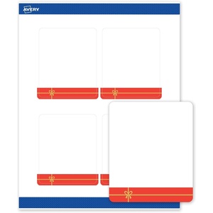 image:imageAvery Printable Christmas Labels with Sure Feed Technology Rectangle 4 x 313 PrePrinted Metallic Gold Border with Holly Design Matte White Laser amp Inkjet Compatible 40 TotalRed Gift W Metallic Gold Bow