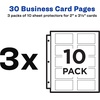 image:imageAvery Clear Business Card Organizer Pages for 3 Ring Binders 10 Per Pack 3Pack Holds 600 Cards Total 787230