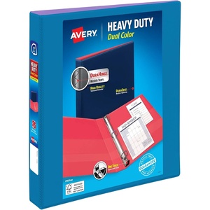 image:imageAvery Dual Color HeavyDuty View Binder Pool BlueLavender 1 Slant Rings Holds 250 Sheets 79899