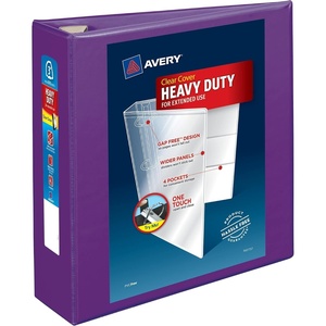 image:imageAvery HeavyDuty View 3 Ring Binder 3 One Touch EZD Rings 1 Purple Binder 798103