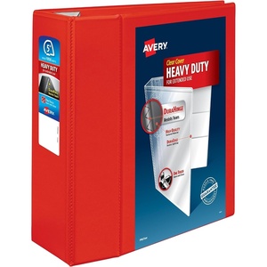 image:imageAvery HeavyDuty View 3 Ring Binder 5 Inch EZD Rings Great for Portfolios Office School Notebooks and More 1 Red Binder 79327