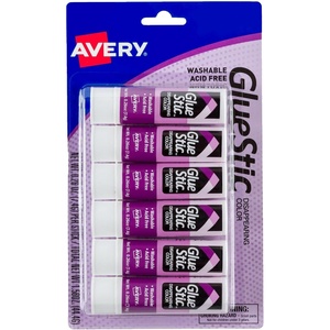 image:imageAvery Glue Stick Disappearing Purple Color Washable Nontoxic 026 oz Permanent Glue Stic 6pk 98096