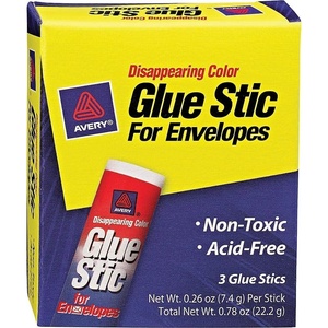 image:imageAvery Glue Sticks for Envelopes Disappearing Purple Color 026 oz Nontoxic Permanent Glue 3 Glue Stics 00134