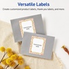 image:imageAvery Printable Christmas Labels with Sure Feed Technology Rectangle 4 x 313 PrePrinted Teal amp Metallic Gold Border with Holly Design Glossy White Laser amp Inkjet Compatible 40 TotalPink  Metallic Gold Frame