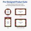 image:imageAvery Printable Christmas Labels with Sure Feed Technology Rectangle 4 x 313 PrePrinted Teal amp Metallic Gold Border with Holly Design Glossy White Laser amp Inkjet Compatible 40 TotalPlaid Border W Metallic Gold Frame