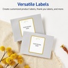 image:imageAvery Printable Christmas Labels with Sure Feed Technology Rectangle 4 x 313 PrePrinted Teal amp Metallic Gold Border with Holly Design Glossy White Laser amp Inkjet Compatible 40 TotalMetallic Gold Hanging Ornaments
