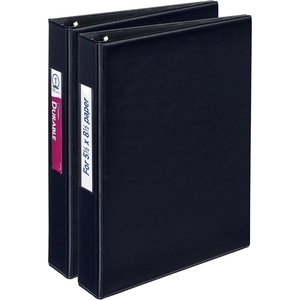 image:imageAvery Mini 3 Ring Binders 1 Round Rings 2 Black Binders  For Planners Recipes and Reference Materials Nonstick Interior Pockets Spine Business Card Holder Holds 55 x 85 Paper