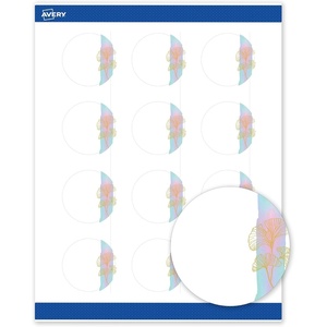 image:imageAvery Printable Round Labels with Sure Feed 2 Diameter Matte White with Green Florals Gold Dots Design Permanent Laser amp Inkjet Compatible 120 Total Great for Branding Weddings and MoreWatercolors With Gold Ginkgo Leaves