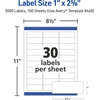 image:imageAvery Easy Peel Printable Address Labels Sure Feed Technology Customizable Stickers White 3000 Blank Mailing Labels Great for Mailing Shippingamp More 8460 1 x 258 Pack of 5
