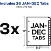 image:imageAvery PrePrinted Dividers JanDec Tab Black Leather 3 SetsPack of 4