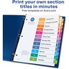 image:imageAvery Ready Index Table of Contents Dividers 12Tab Color 1 Set