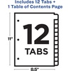 image:imageAvery Ready Index Table of Contents Dividers 12Tab Color 1 Set