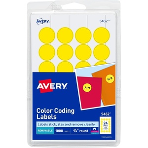 image:imageAvery PrintWrite SelfAdhesive Removable Labels 075 Inch Diameter Yellow 1008 per Pack 546234 inch diameter  1008 count Pack of 1